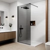 Obraz 1/5 -Walk-in Black ścianka prysznicowa, z przydymionym szkłem 80, 200cm, 8mm
