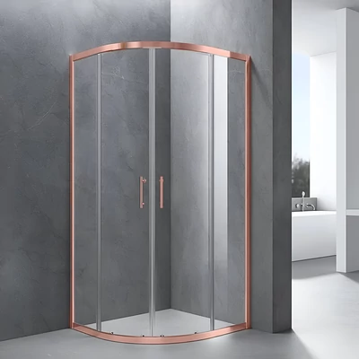 Murcia Rose Gold sprchový kút zakrivený 80x80, 190cm, 6mm NANO