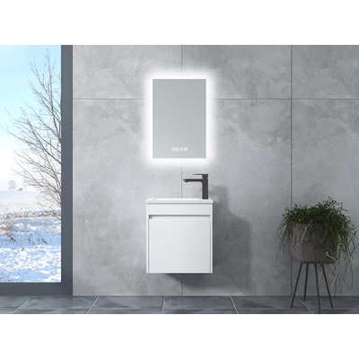 Zamora White Kúpeľňová skrinka s umývadlom a zrkadlom, LED