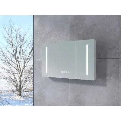 Vicenza White Trojdverová skriňa so zrkadlom, LED 100 cm