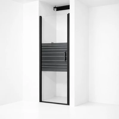 Madeira Black Pattern 80 otváracie sprchové dvere, 190cm, 6mm