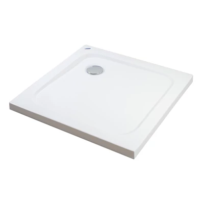 Coria 80x80x5 cm Štvorcová, akrylová sprchová vanička, so sifonom