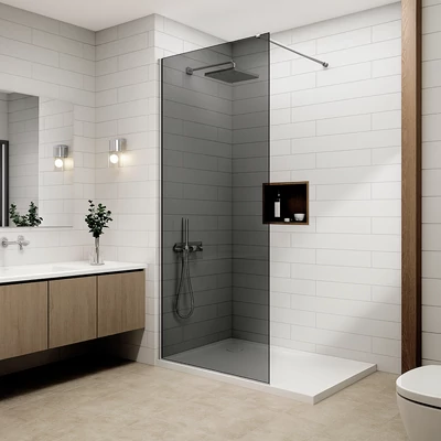 Walk-in Chrome sprchová stena, s dymovým sklom 80, 200cm, 8mm