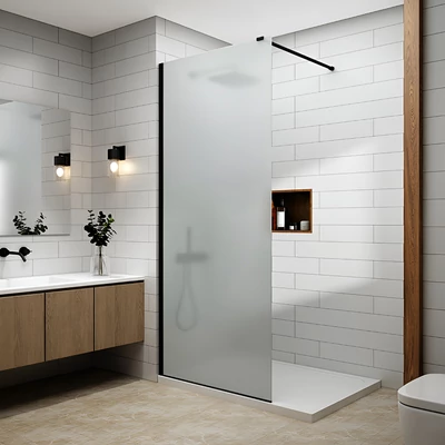 Walk-in Black sprchová stena, s matným, pieskovaným sklom 70, 200cm, 8mm