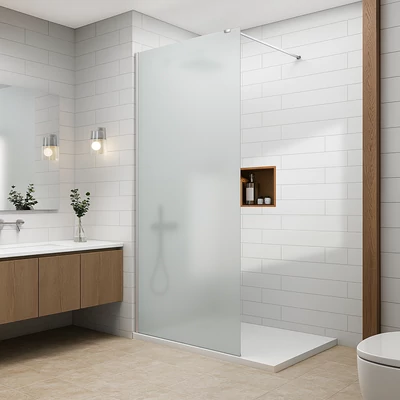 Walk-in Chrome sprchová stena, s matným, pieskovaným sklom 50, 200cm, 8mm