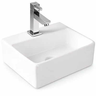 LAGE || Umývadlo na dosku, keramika, biela, hranatá