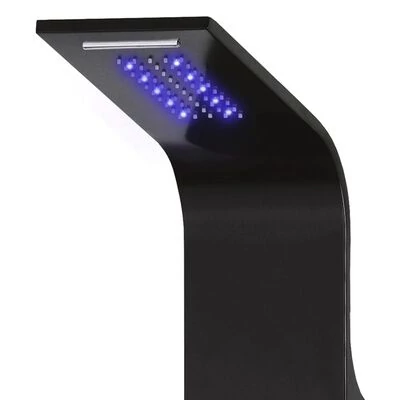 Verona BLACK sprchový panel, nehrdzavejúca oceľ LED