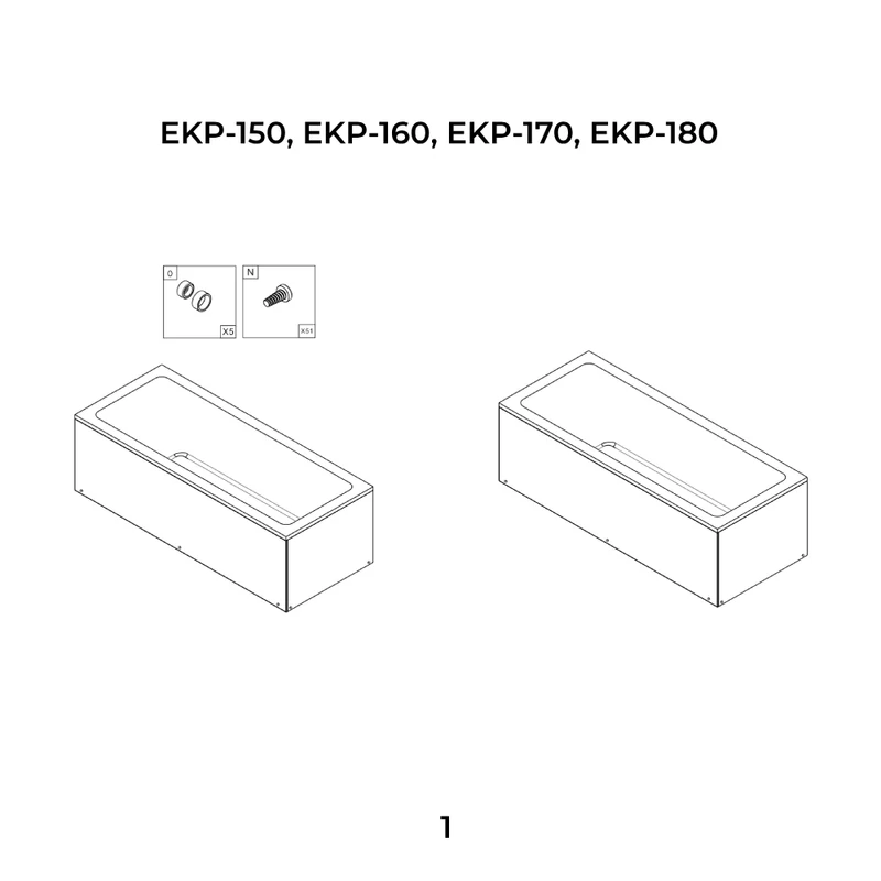 Paris wanna prostokątna 150x70 cm