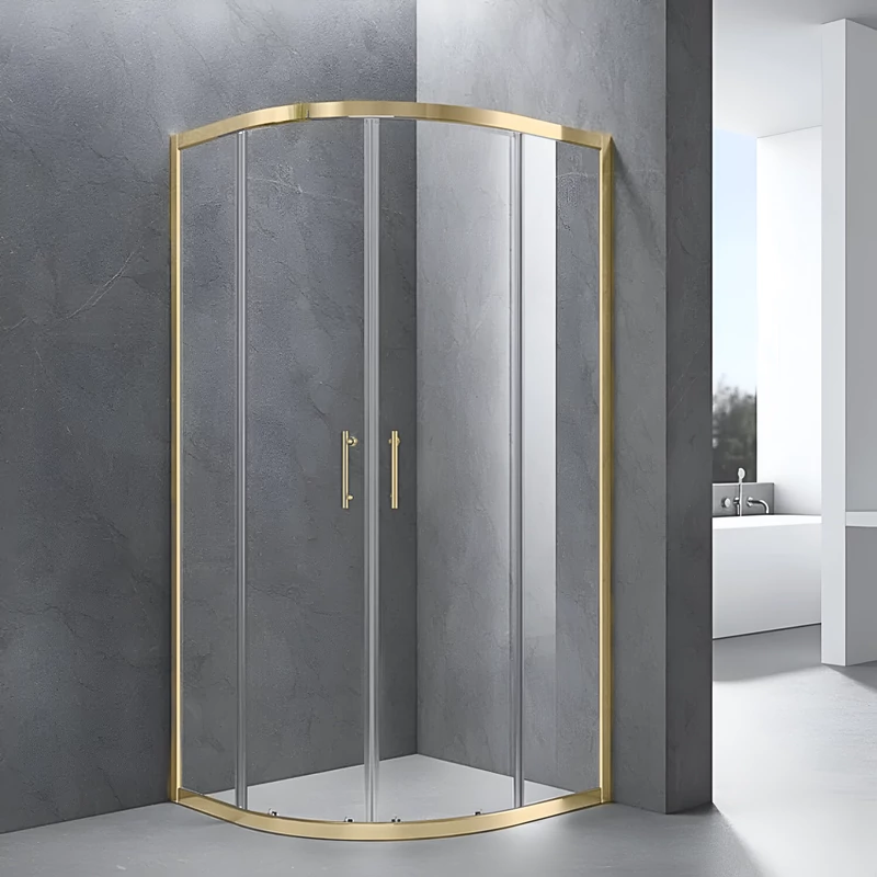 Murcia Gold sprchový kút zakrivený 80x80, 190cm, 6mm NANO