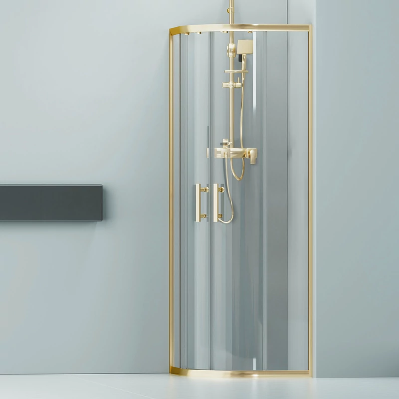 Murcia Gold sprchový kút zakrivený 80x80, 190cm, 6mm NANO