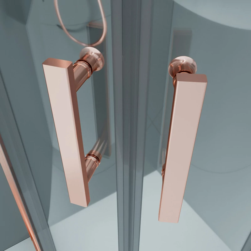 Murcia Rose Gold sprchový kút zakrivený 90x90, 190cm, 6mm NANO