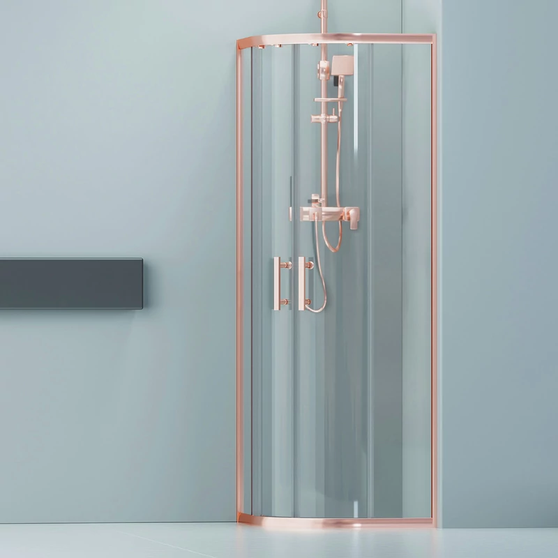 Murcia Rose Gold sprchový kút zakrivený 90x90, 190cm, 6mm NANO