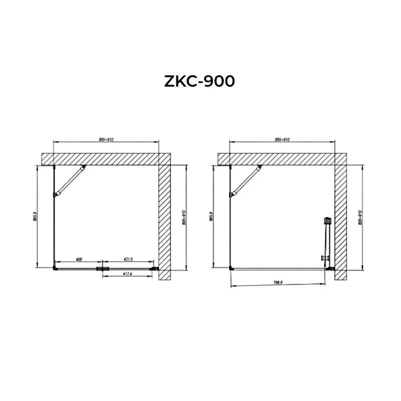 Cordoba Duo Sprchový kút 90x90, 195cm, 6mm