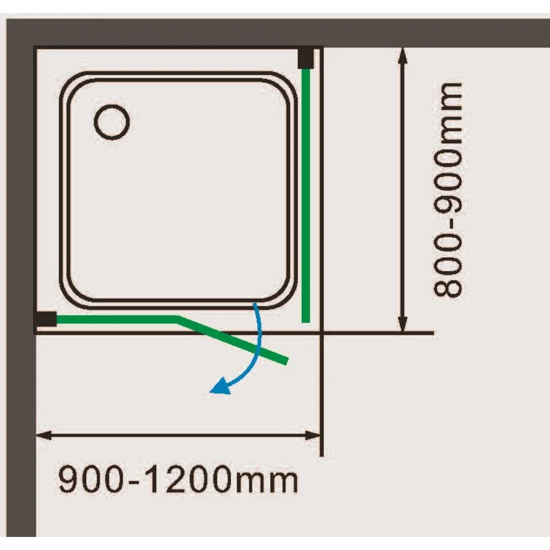 Pilas Sprchový kút 80x100, 195cm, 6mm