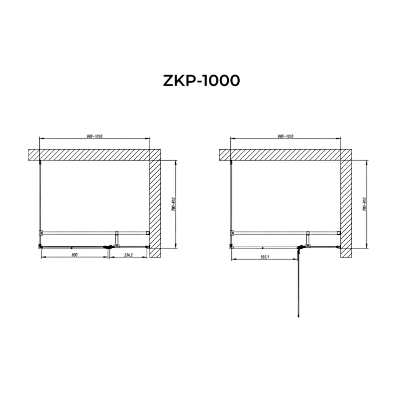 Pilas Sprchový kút 80x100, 195cm, 6mm