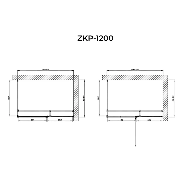 Pilas Sprchový kút 80x120, 195cm, 6mm