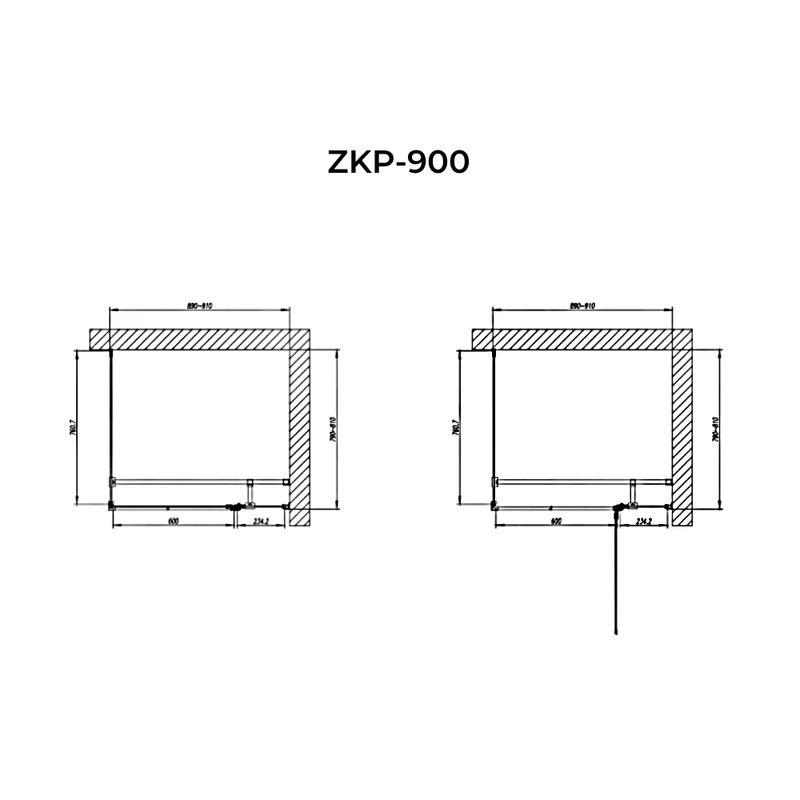Pilas Sprchový kút 90x90, 195cm, 6mm