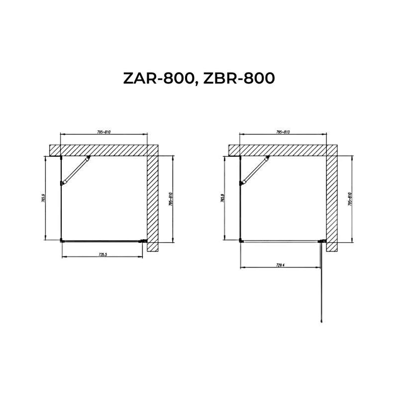 Rubio Black kabina prysznicowa 80x80, 195cm, 6mm