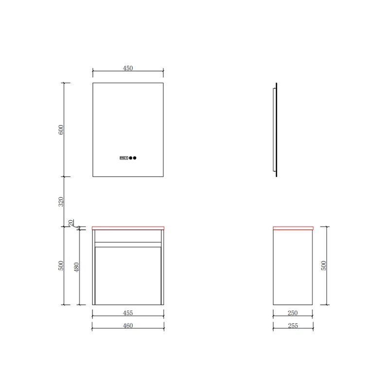 Zamora Sonoma Kúpeľňová skrinka s umývadlom a zrkadlom, LED