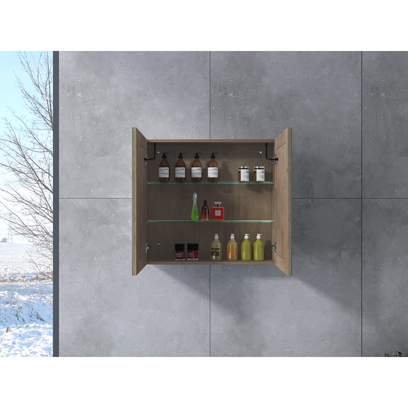 Sevilla Sonoma Dvojdverová skriňa so zrkadlom, LED 60 cm