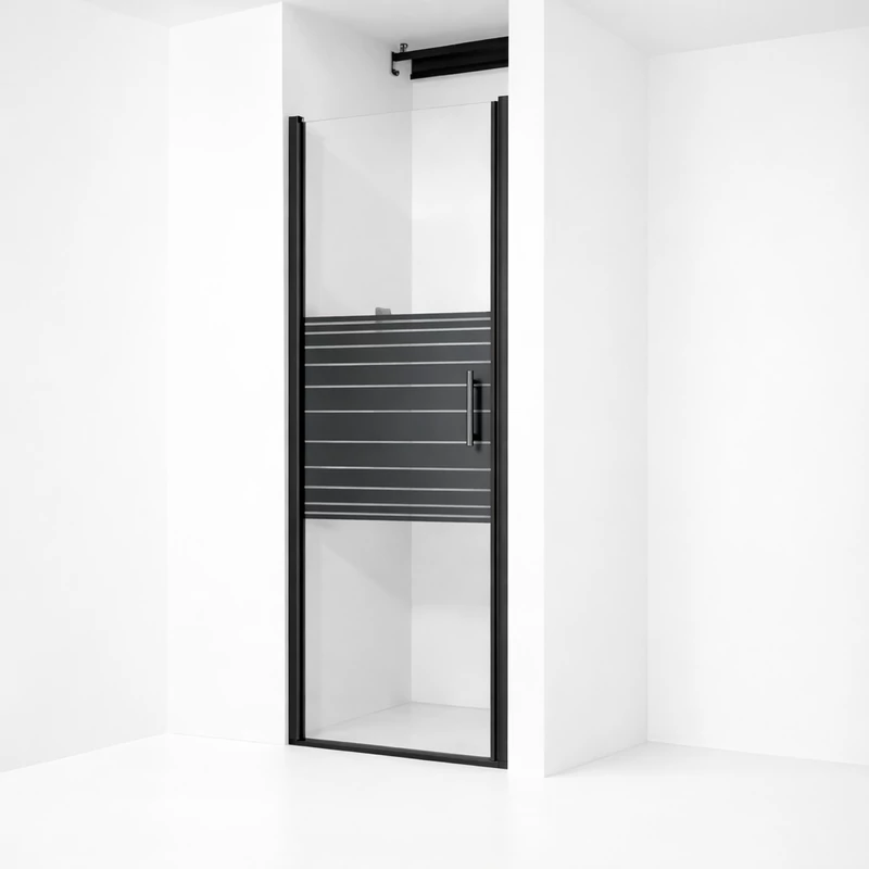 Madeira Black Pattern 80 otváracie sprchové dvere, 190cm, 6mm