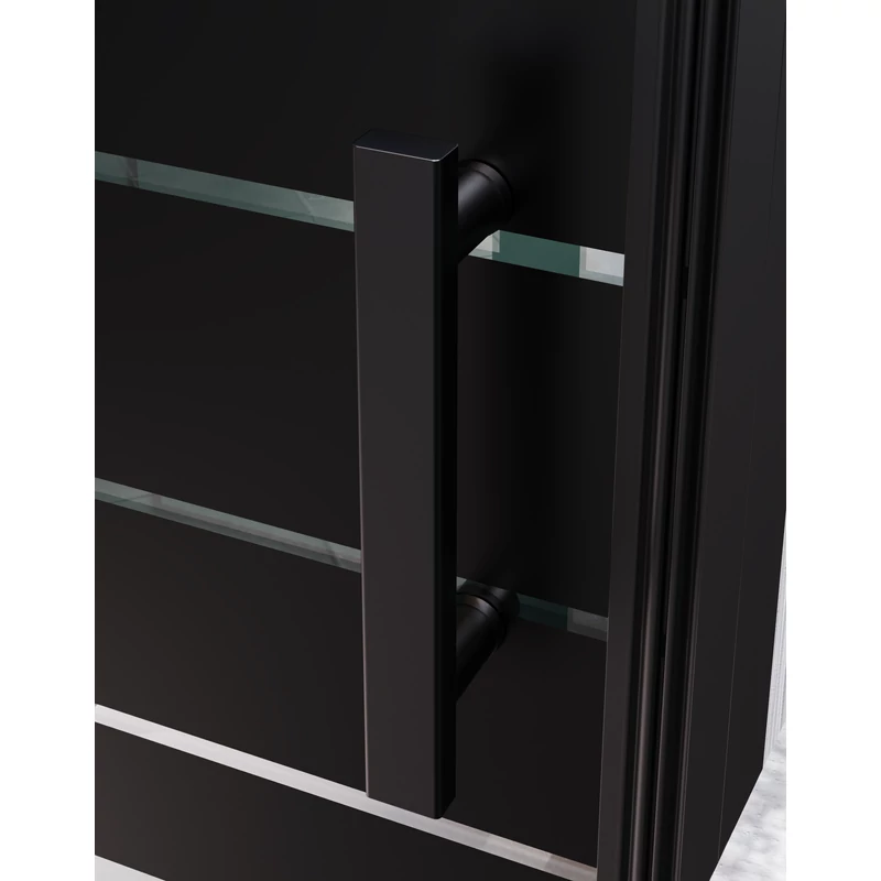 Madeira Black Pattern 80 drzwi prysznicowe otwierane, 190cm, 6mm