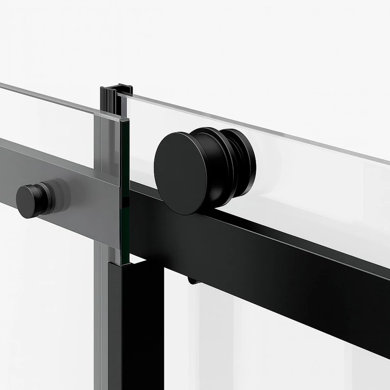 Milano Black toló drzwi prysznicowe przesuwne, 120x195cm, 8mm