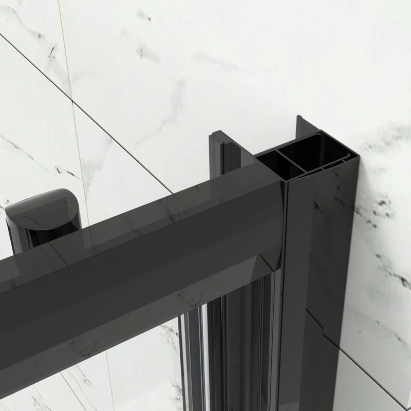 Elche Black 120 drzwi prysznicowe przesuwne, 190cm, 6mm