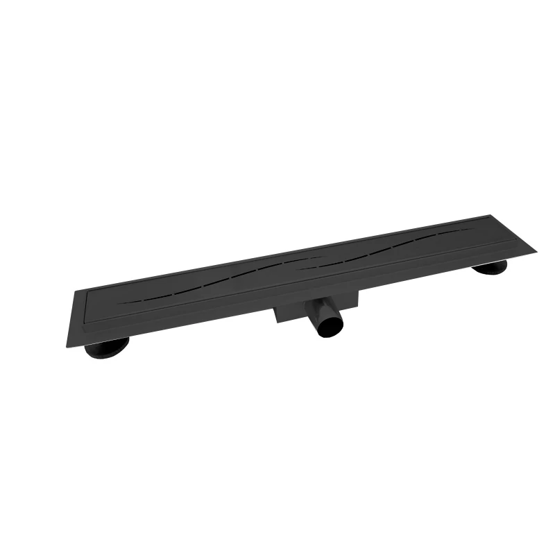 Burela matná čierna lineárny sprchový žľab, 70 cm