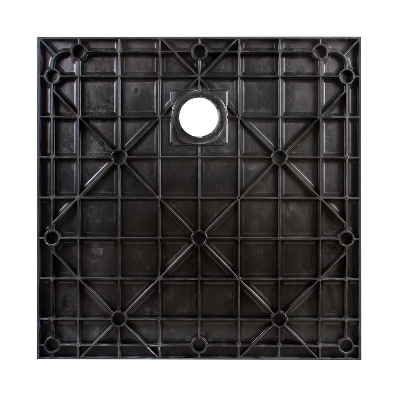 Cagliari Black 80x80x2,6 cm Štvorcová, SMC sprchová vanička, so sifonom