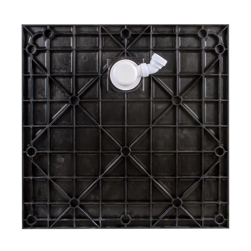 Cagliari Black 80x80x2,6 cm Štvorcová, SMC sprchová vanička, so sifonom