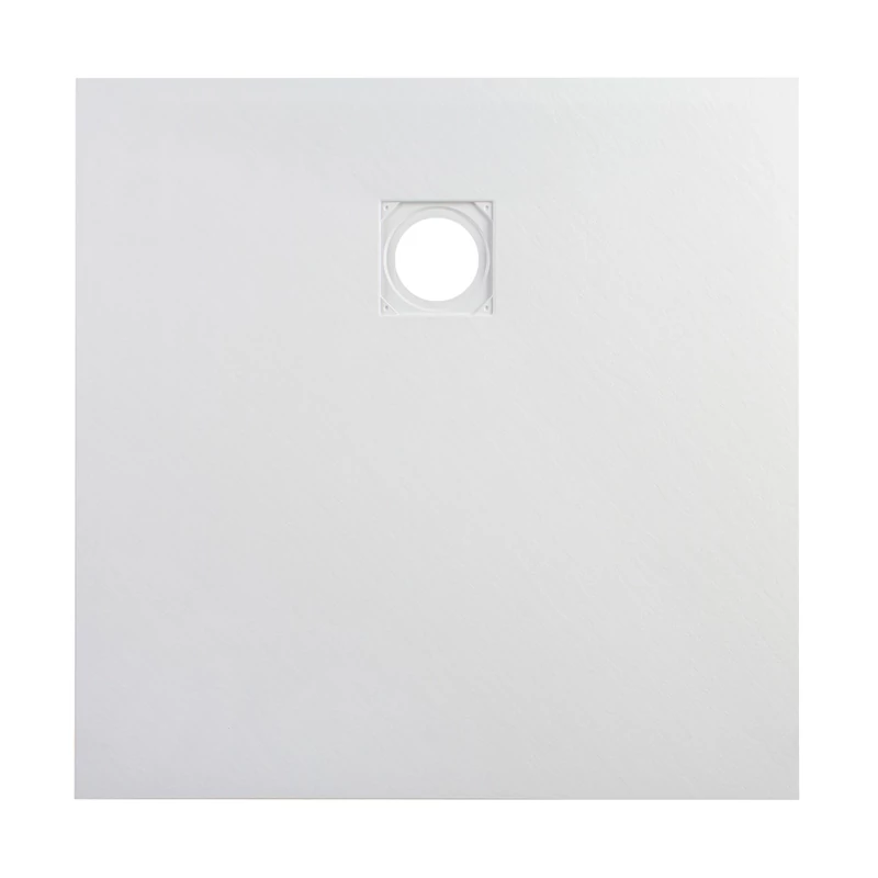 Cagliari White 80x80x2,6 cm Kwadratowy brodzik SMC z syfonem