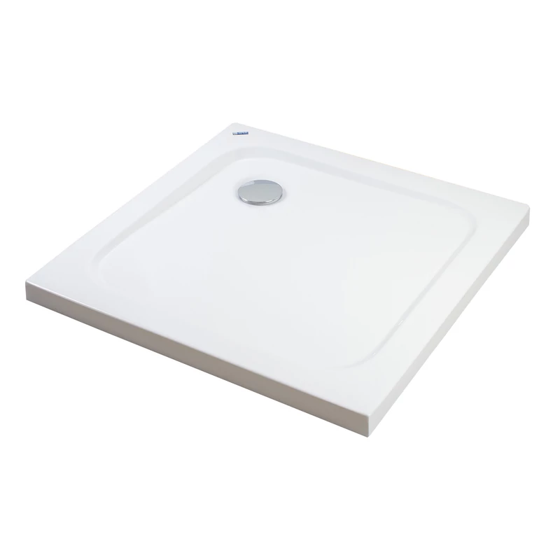 Coria 80x80x5 cm Štvorcová, akrylová sprchová vanička, so sifonom