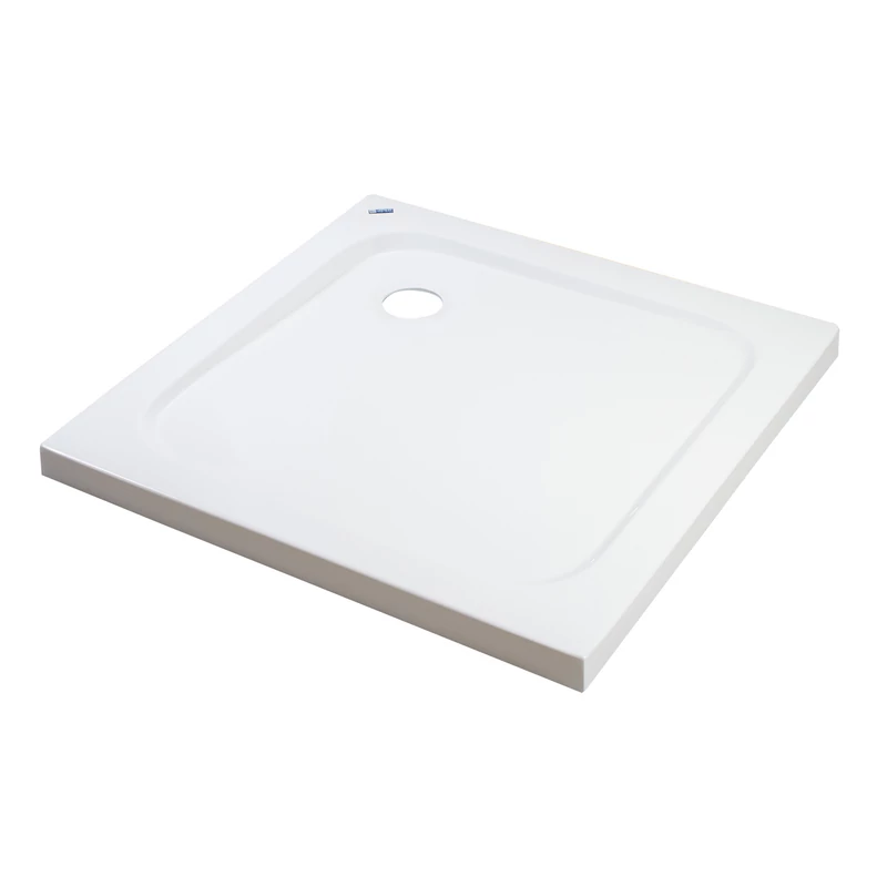 Coria 80x80x5 cm Kwadratowy brodzik akrylowy z syfonem