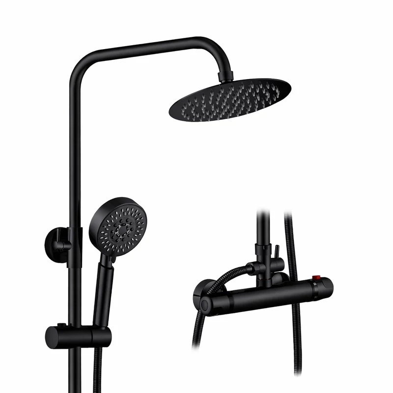 Voile Black Zestaw prysznicowy z baterią termostatyczną