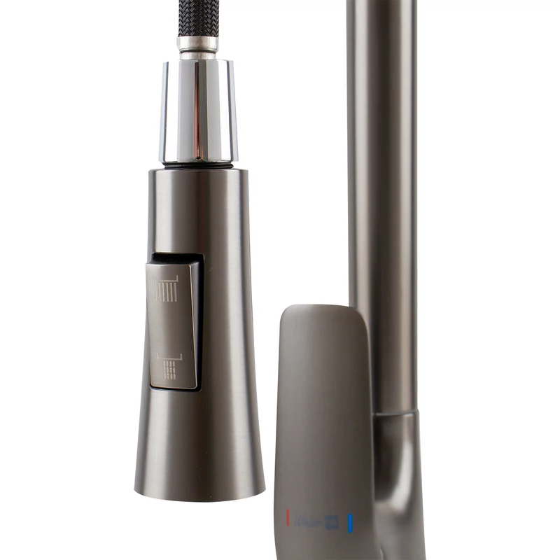 Ibiza Gun Grey Bateria kuchenna z wyciąganą wylewką