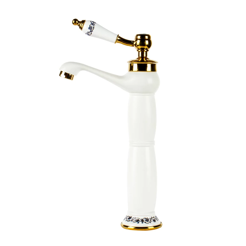 Izmir White & Gold zvýšená retro umývadlová batéria