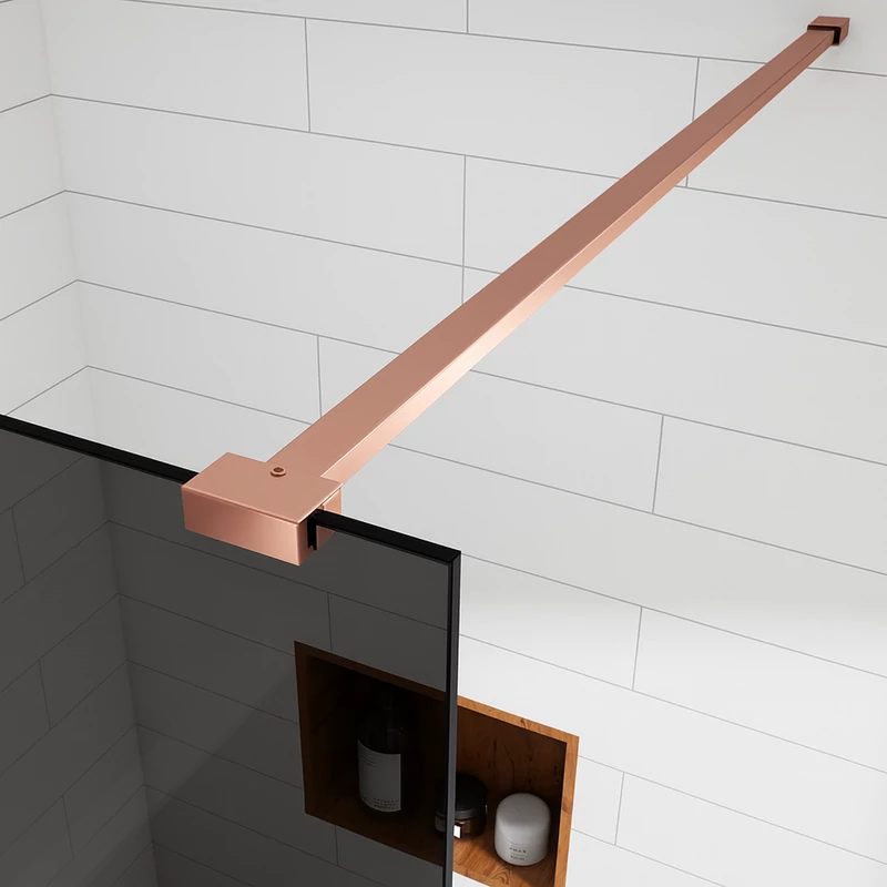 Walk-in Rose Gold sprchová stena, s dymovým sklom 80, 200cm, 8mm