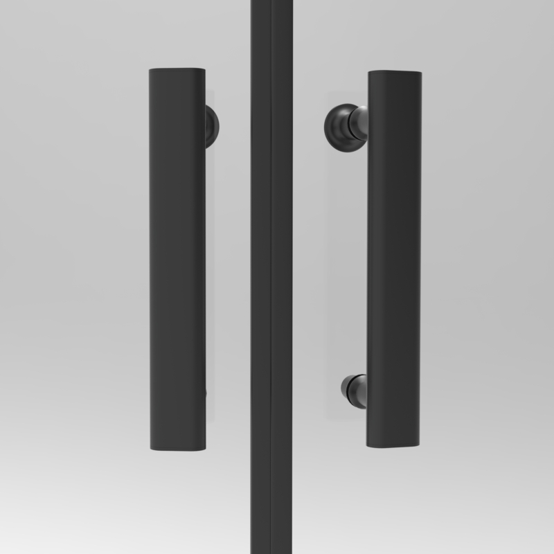 MURCIA čierny sprchový kút zakrivený 80x80, 190cm, 6mm