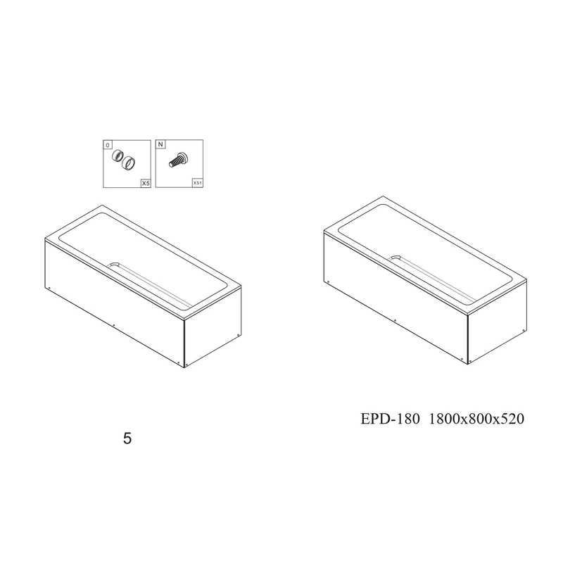Przedni panel do wanny prostokątnej 180 cm
