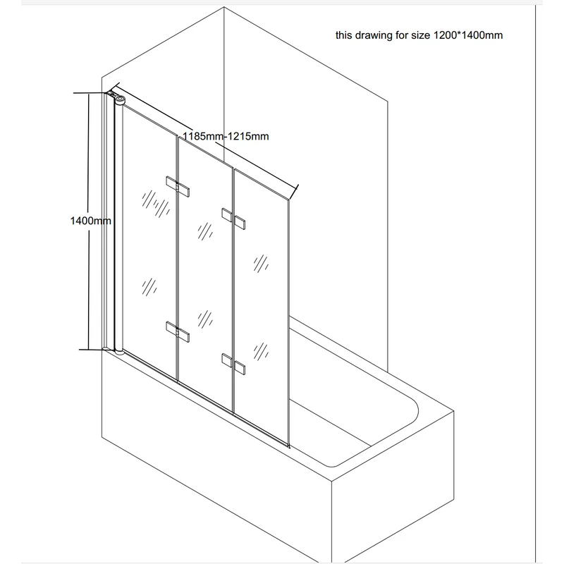 Triad 6mm, 120x140 parawan nawannowy, 3-częściowy, składany