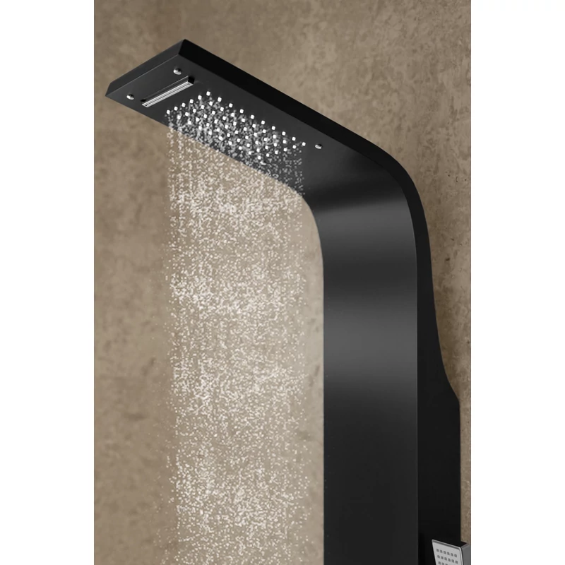 Alegre BLACK Sprchový panel, nehrdzavejúca oceľ