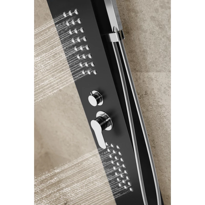 Alegre Black panel prysznicowy, stal nierdzewna