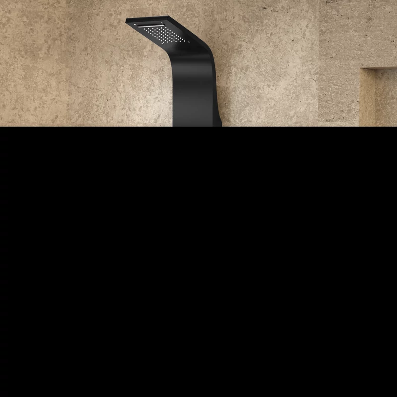 Alegre BLACK Sprchový panel, nehrdzavejúca oceľ