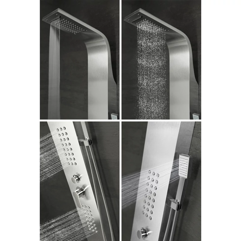 Alegre Silver Sprchový panel, nehrdzavejúca oceľ