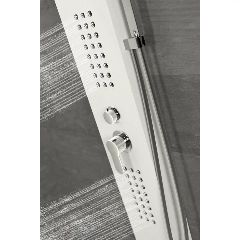 Alegre WHITE sprchový panel, nehrdzavejúca oceľ