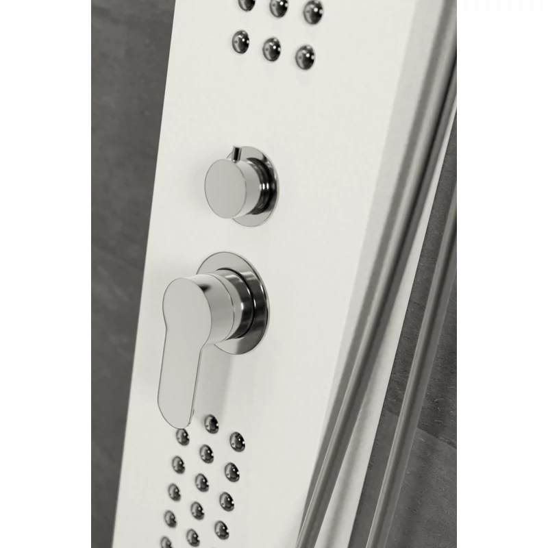 Alegre WHITE sprchový panel, nehrdzavejúca oceľ