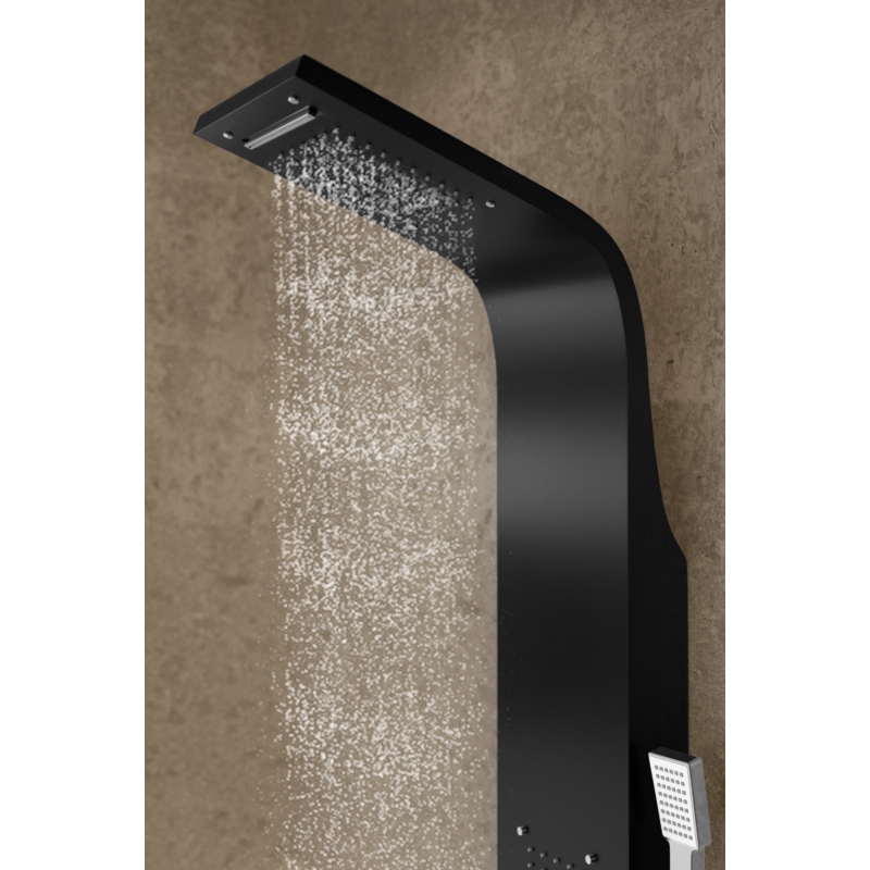 Bologna BLACK sprchový panel, nehrdzavejúca oceľ