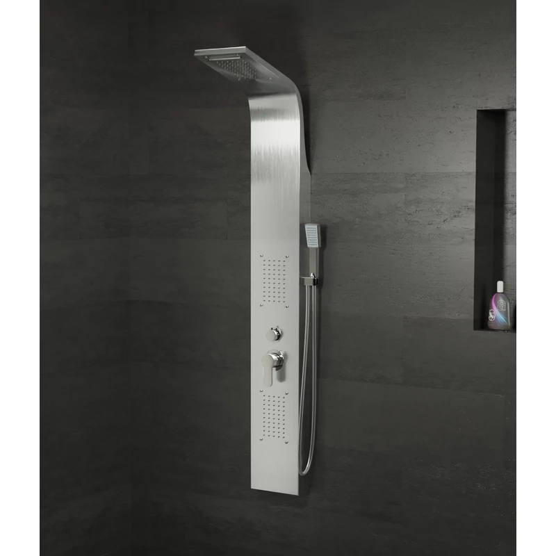 Bologna Silver sprchový panel, nehrdzavejúca oceľ