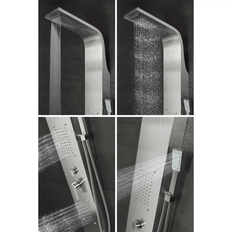 Bologna Silver sprchový panel, nehrdzavejúca oceľ